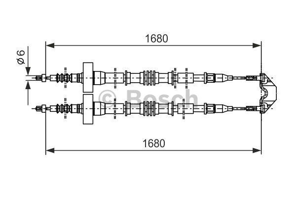 Трос ручного гальма Bosch 1 987 477 528