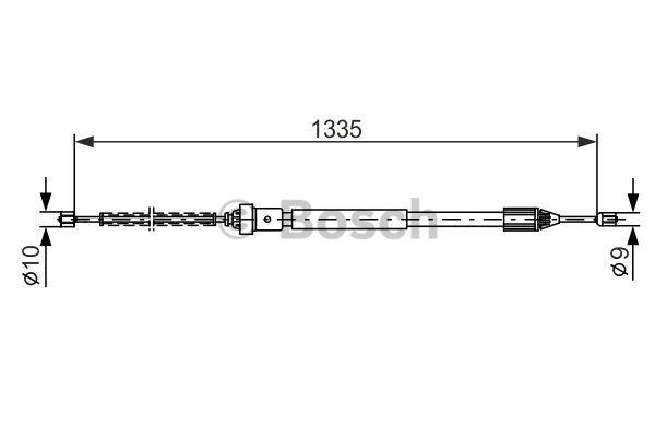Трос ручника, левый Bosch 1 987 477 783
