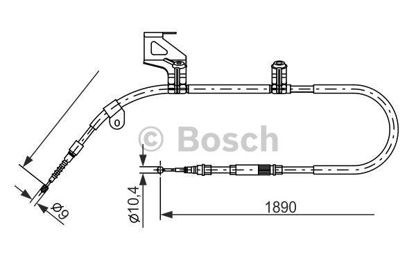 Трос ручника, левый Bosch 1 987 477 803