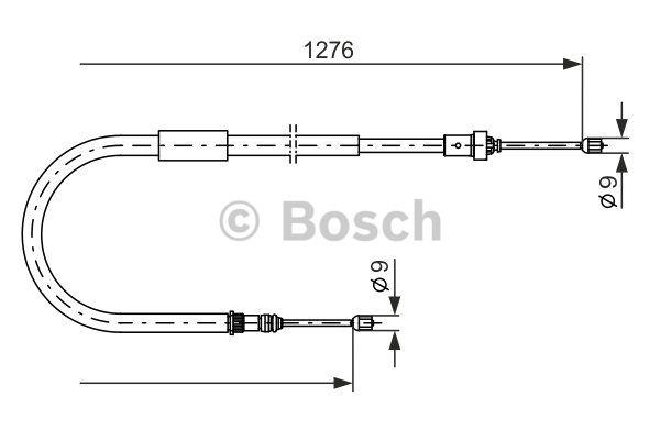 Трос ручника, левый Bosch 1 987 477 938