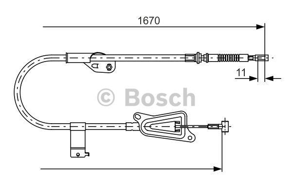 Трос ручника, правый Bosch 1 987 477 943