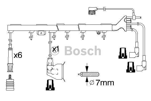 Дроти високовольтні, комплект Bosch 0 986 356 324