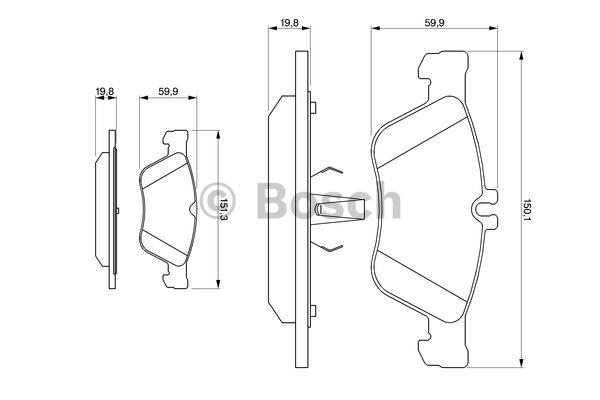 0986424234 Bosch Тормозные колодки дисковые, комплект