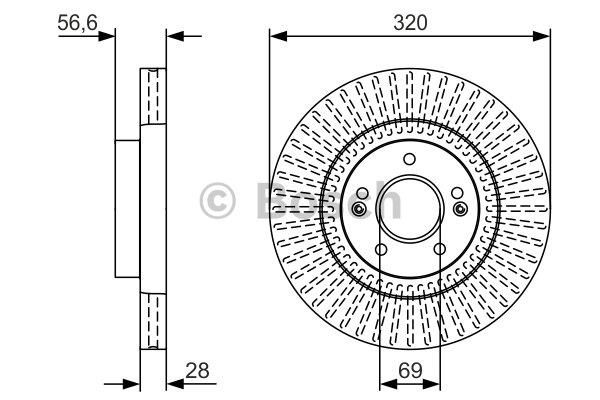 Bosch 0 986 479 V16 Диск гальмівний передній вентильований 0986479V16: Приваблива ціна - Купити в Україні на EXIST.UA!