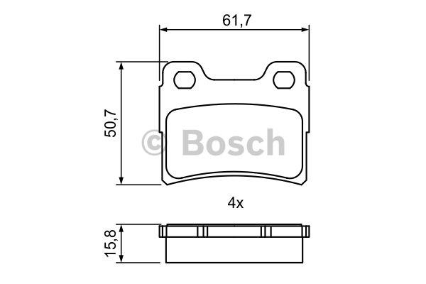 Гальмівні колодки, комплект Bosch 0 986 495 386