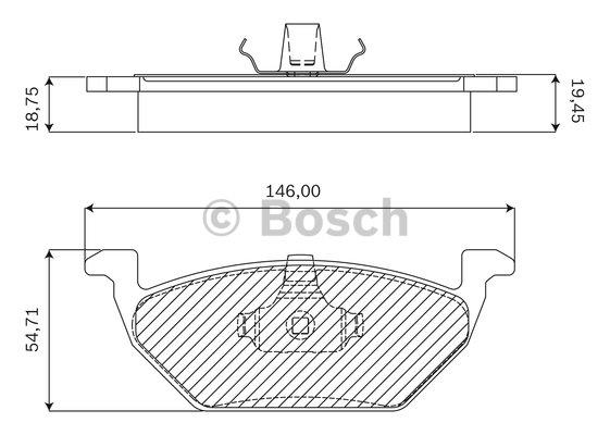 Гальмівні колодки, комплект Bosch F 03B 050 024