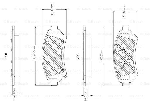 Bosch F 03B 150 046 Гальмівні колодки, комплект F03B150046: Купити в Україні - Добра ціна на EXIST.UA!