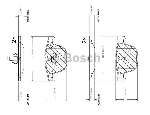 Bosch F 03B 150 104 Гальмівні колодки, комплект F03B150104: Приваблива ціна - Купити в Україні на EXIST.UA!