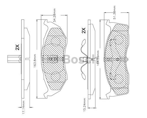 Bosch F 03B 150 250 Гальмівні колодки, комплект F03B150250: Купити в Україні - Добра ціна на EXIST.UA!