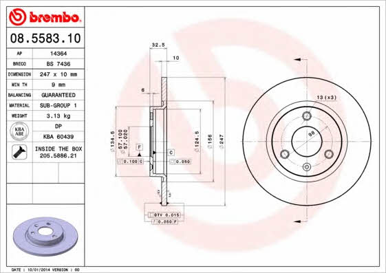 Breco BS 7436 Диск гальмівний передній невентильований BS7436: Купити в Україні - Добра ціна на EXIST.UA!