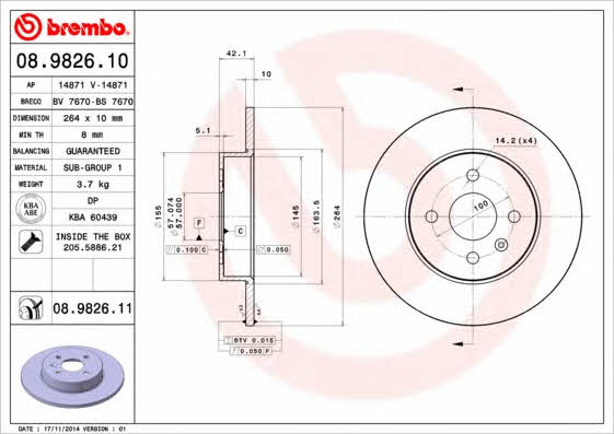 Breco BS 7670 Диск гальмівний задній невентильований BS7670: Купити в Україні - Добра ціна на EXIST.UA!