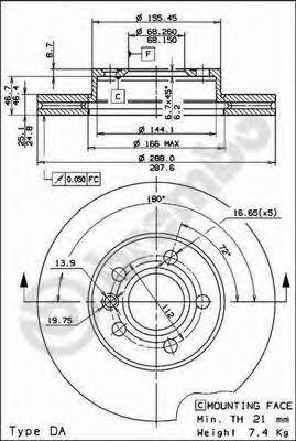 Breco BS 8263 Диск гальмівний передній вентильований BS8263: Купити в Україні - Добра ціна на EXIST.UA!