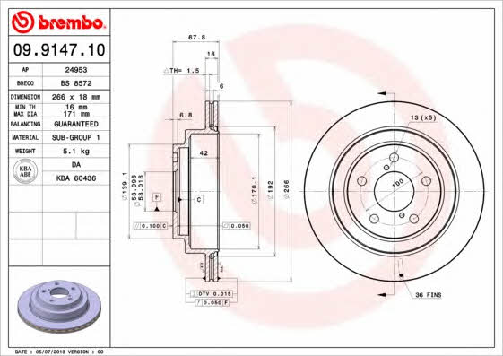 Breco BS 8572 Диск гальмівний задній вентильований BS8572: Купити в Україні - Добра ціна на EXIST.UA!