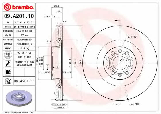 Breco BS 8740 Диск гальмівний передній вентильований BS8740: Купити в Україні - Добра ціна на EXIST.UA!