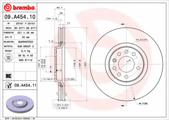 Breco BS 8771 Диск гальмівний передній вентильований BS8771: Купити в Україні - Добра ціна на EXIST.UA!