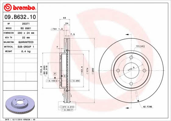 Breco BS 8981 Диск гальмівний передній вентильований BS8981: Купити в Україні - Добра ціна на EXIST.UA!
