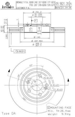 Купить Brembo 09982121 – отличная цена на EXIST.UA!