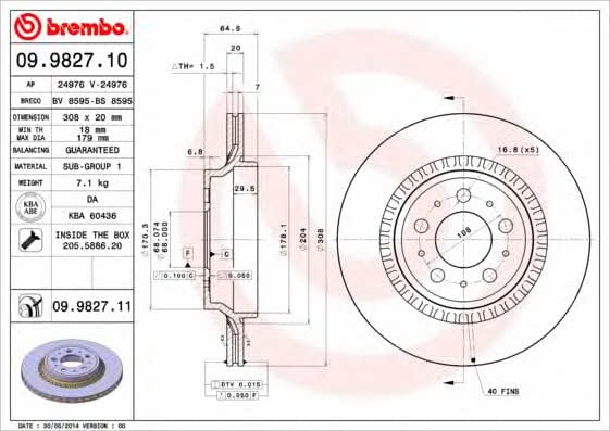 Купить Brembo 09982711 – отличная цена на EXIST.UA!