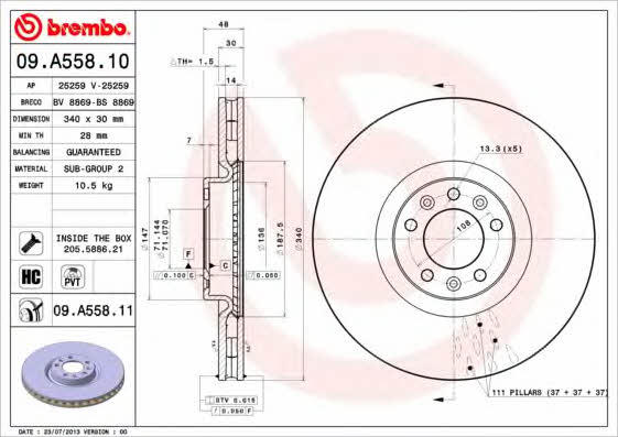 Купити Brembo 09A55811 – суперціна на EXIST.UA!