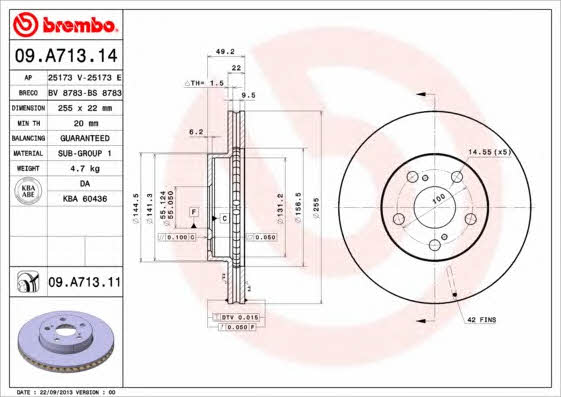 Купить Brembo 09A71311 – отличная цена на EXIST.UA!