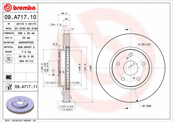 Купити Brembo 09A71711 – суперціна на EXIST.UA!