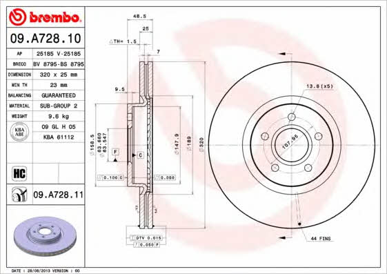 Купить Brembo 09A72811 – отличная цена на EXIST.UA!