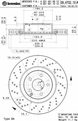 Купить Brembo 09A73211 – отличная цена на EXIST.UA!