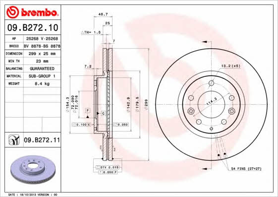 Купить Brembo 09B27210 – отличная цена на EXIST.UA!