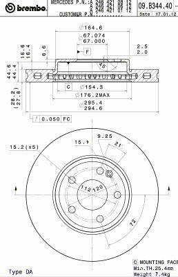 Купить Brembo 09B34441 – отличная цена на EXIST.UA!