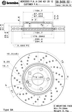 Brembo Тормозной диск вентилируемый с перфорацией – цена 3681 UAH