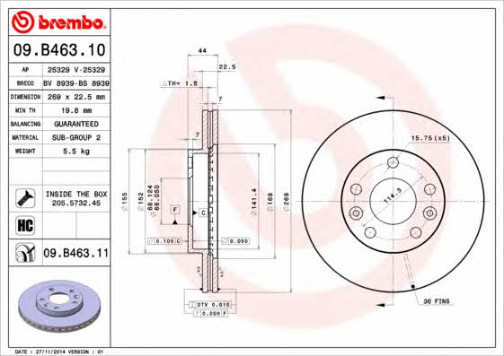 Купить Brembo 09B46310 – отличная цена на EXIST.UA!