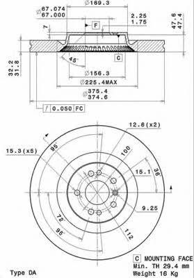Brembo Тормозной диск вентилируемый, 1 шт. – цена 4614 UAH