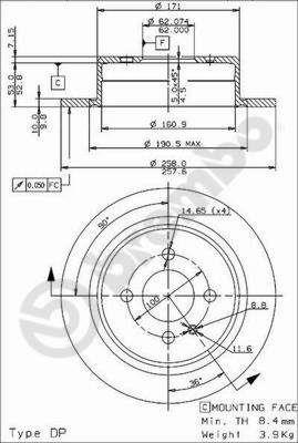 Купить Brembo 08394724 – отличная цена на EXIST.UA!