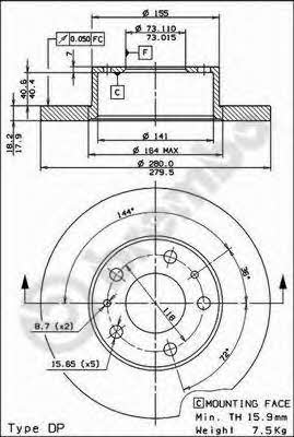 Купить Brembo 08590514 – отличная цена на EXIST.UA!