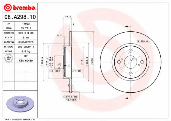 Купить Brembo 08A29810 – отличная цена на EXIST.UA!