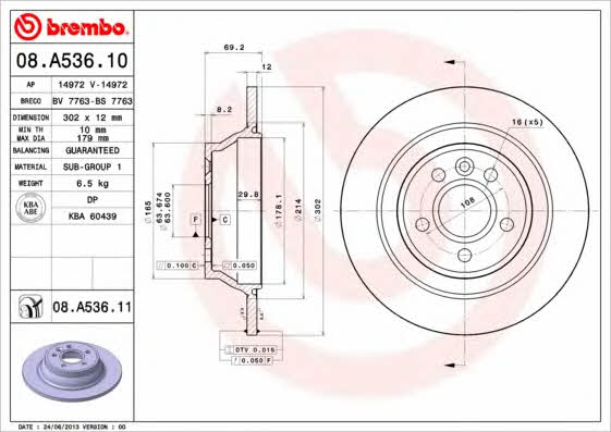 Купить Brembo 08A53611 – отличная цена на EXIST.UA!