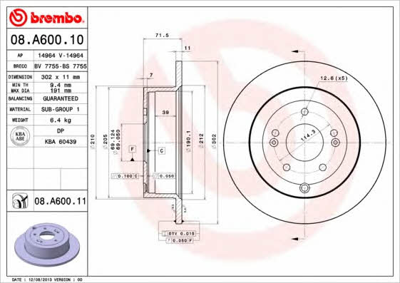 Купити Brembo 08A60010 – суперціна на EXIST.UA!