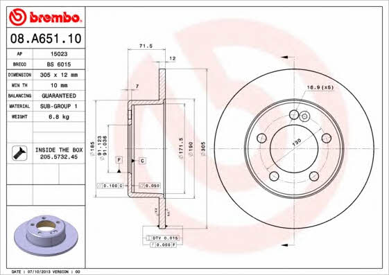 Купити Brembo 08A65110 – суперціна на EXIST.UA!