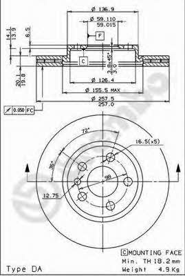 Купить Brembo 09587034 – отличная цена на EXIST.UA!