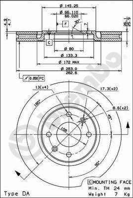 Купить Brembo 09692514 – отличная цена на EXIST.UA!