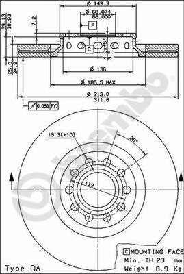 Купить Brembo 09869011 – отличная цена на EXIST.UA!