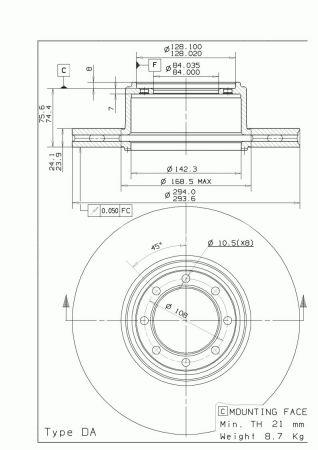 Тормозной диск задний вентилируемый Brembo 09.9761.60