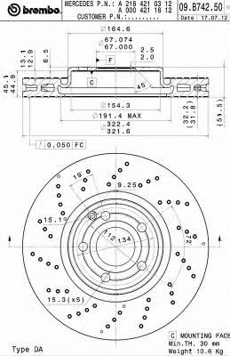 Купить Brembo 09B74251 – отличная цена на EXIST.UA!