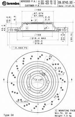 Купить Brembo 09B74351 – отличная цена на EXIST.UA!