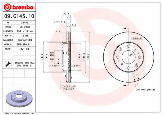 Купити Brembo 09C14510 – суперціна на EXIST.UA!