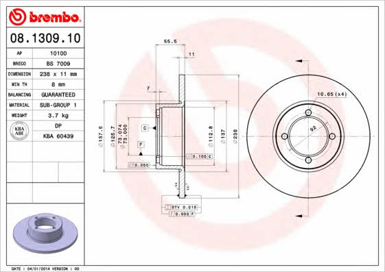 Купити Brembo 08130910 – суперціна на EXIST.UA!