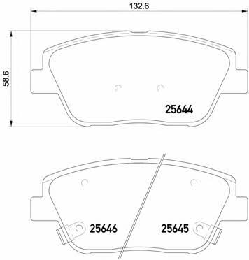 Тормозные колодки дисковые, комплект Brembo P 30 066