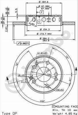 Купить Brembo 08475034 – отличная цена на EXIST.UA!