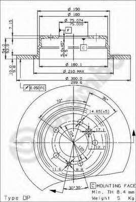 Brembo Тормозной диск задний невентилируемый – цена 1920 UAH