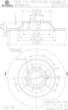 Купить Brembo 08884321 – отличная цена на EXIST.UA!